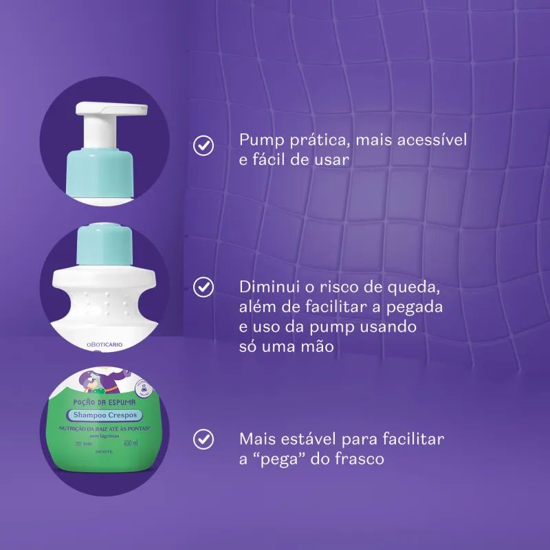 SHAMPOO INFANTIL CABELOS CACHEADOS 3 ABC DR.BOTICA PO��O DA ESPUMA 400ML